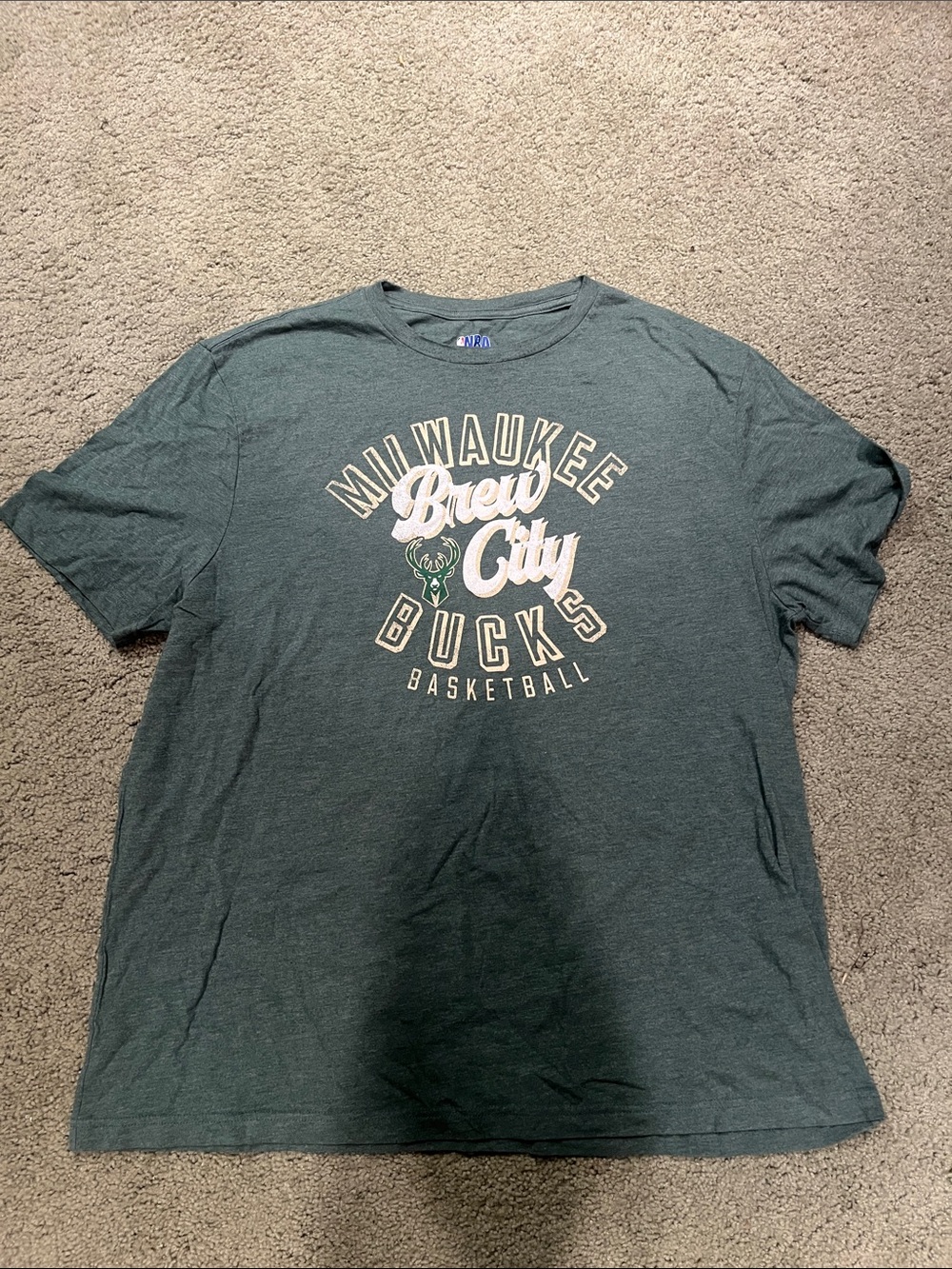 NBA Milwaukee 'Brew City' Bucks Short Sleeve Graphic Tee - Dark Green